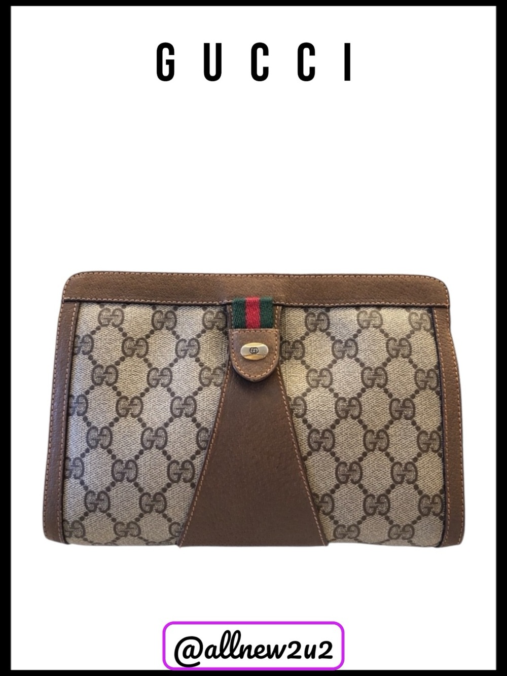 SALE Gucci Sherry Line GG Clutch Canvas Leather Unisex Pouch Monogram